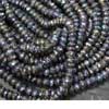 Natural Rainbow Coated Pyrite Wheel Faceted Beads Strand Length 10 Inches and Size 7mm approx.